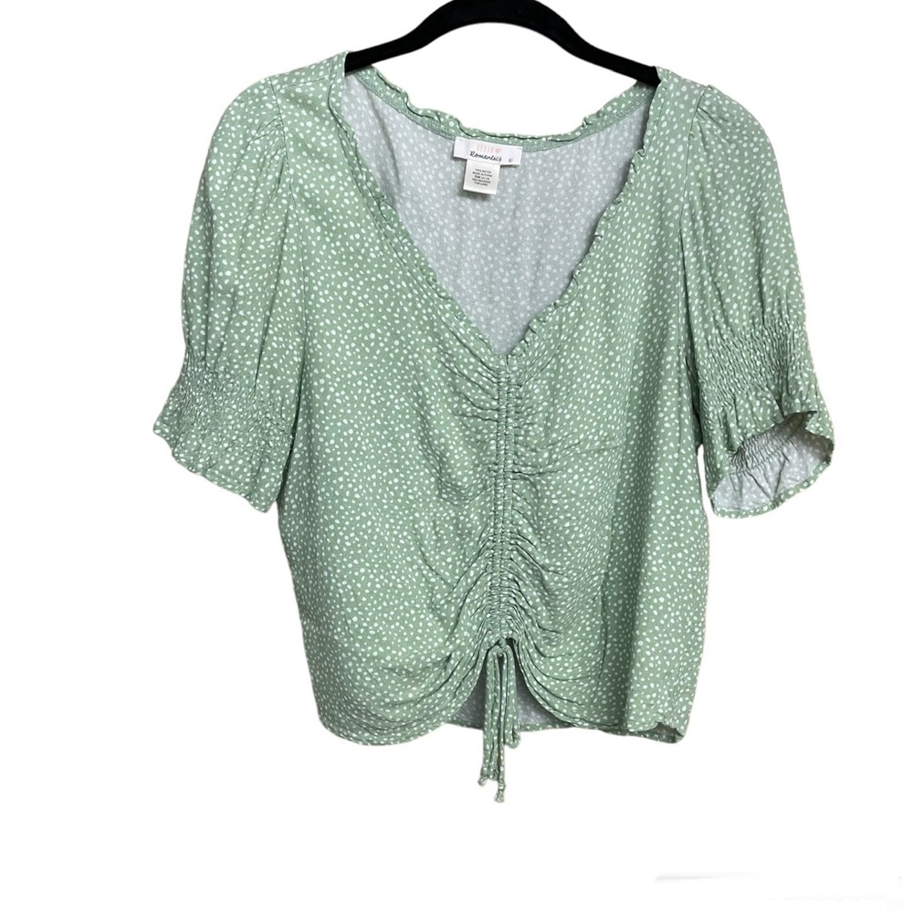 Size large green short sleeve blouse